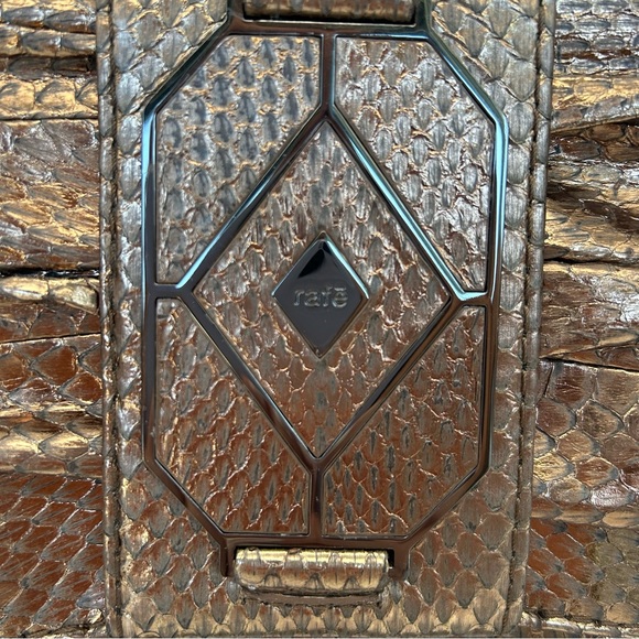 RAFE New York Shoulder Bag Chain Genuine Python Snake Skin Metallic Bronze - Picture 4 of 16